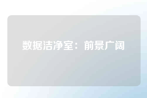 數(shù)據(jù)潔凈室:前景廣闊